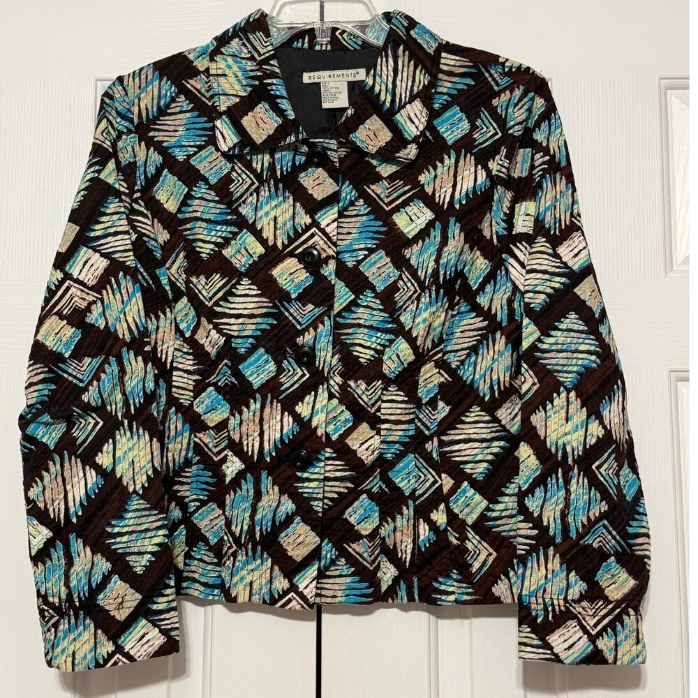 Vintage Y2K Requirements Long Sleeve Waist Length Jacket, Size L